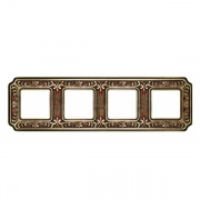 Рамка на 4 поста, гор/верт с кристаллами, цвет bright patina