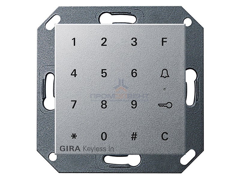 Цифровой кодовый замок Gira System 55 алюминий