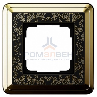 Рамка 1-ая Gira ClassiX Art Латунь/Черный