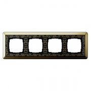Рамка 4-ая Gira ClassiX Art Латунь/Черный