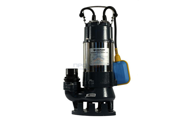 Насос фекальный UNIPUMP FEKAPUMP V1500 F - 1,5 кВт (однофазный, Hmax 22м, Qmax 270л/мин,кабель 10м)