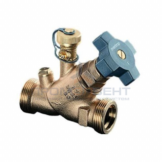 Клапан балансировочный Oventrop Aquastrom F - 1"1/2 (Ду32, НР/НР, PN16, Tmax 120°C, со спуск.краном