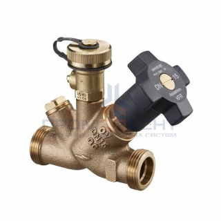 Клапан балансировочный Oventrop Aquastrom KFR - 1"1/4 (Ду25, НР/НР, PN16, 120°C, со спуск.краном)