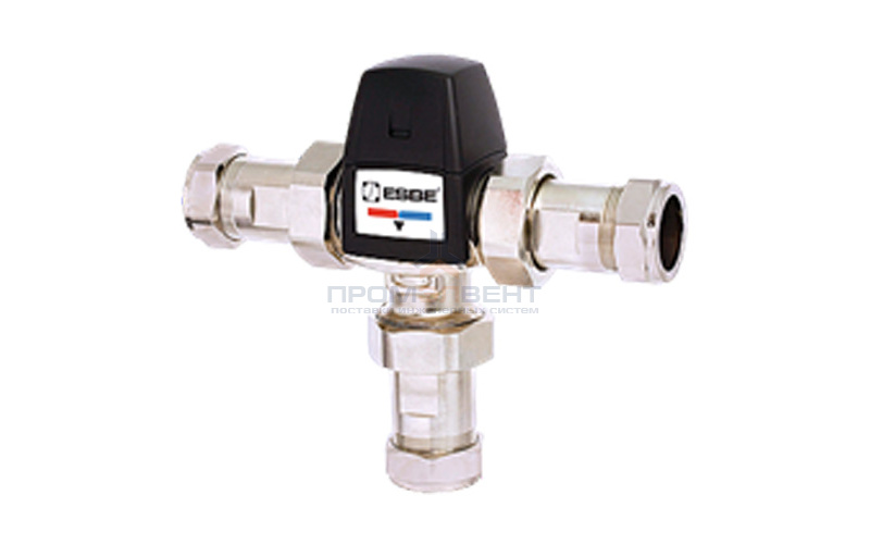 Клапан термостатический смесительный ESBE VTA563 - CPF22мм (компрессионное подключение, с переходником НР 1