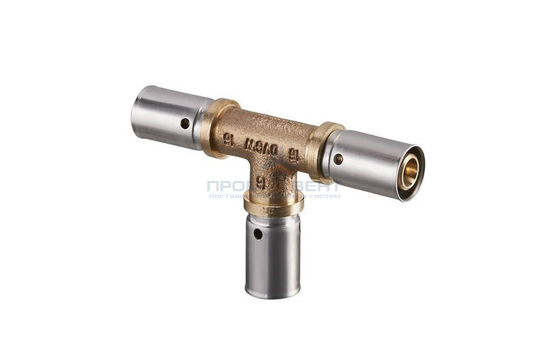 Тройник Oventrop Cofit P - 16x2.0 (прессовой, бронза)