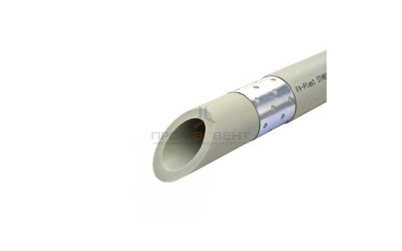 Труба полипропиленовая армированная алюминием FV-Plast STABI - 63×9,3 (PN20, штанга 4м, цв.серый)