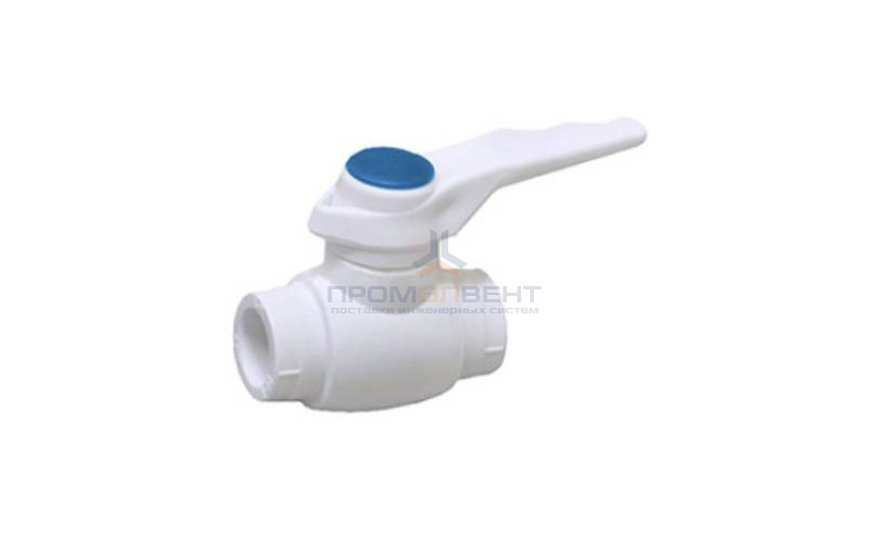 Кран шаровой Fusitek - 40 (Пайка/Пайка, ручка-рычаг белая с синей меткой)