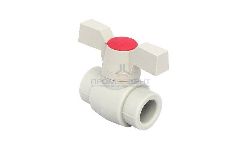 Кран шаровой FV-Plast - 20 (для полипропиленовых труб под пайку, цвет серый, ручка бабочка)