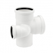 Крестовина с уменьшенным проходом слева REHAU RAUPIANO PLUS - 90 x 75 (для внутренней канализации)