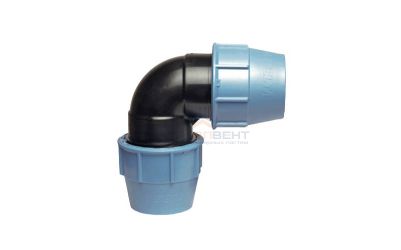 Отвод 90° UNIDELTA 1006 - 75 (винтовой, для труб ПНД)