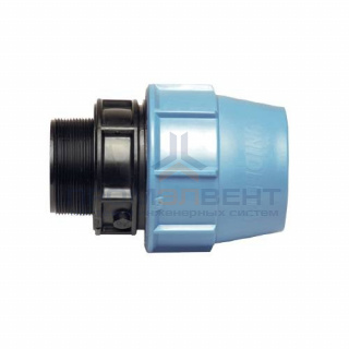 Переход на наружную резьбу UNIDELTA 1003 - 90 x 2"1/2 (винтовой, для труб ПНД, резьба пластиковая)