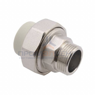 Переход на наружную резьбу разъемный FV-Plast - 25 x 3/4" (для полипропиленовых труб, цвет серый)