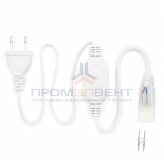 03-110 Шнур питания для одноцветного светодиодного неона мини (8*16.5мм) арт. 10-205/206/207/208/209, 220В, IP65, 800 мм