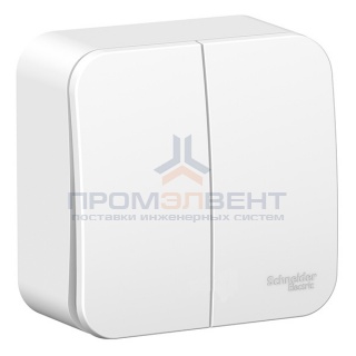 Выключатель 2-клавишный (cх.5) Blanca Schneider Electric 10А 250В белый монтажная пластина