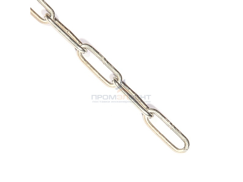 Цепь DIN763 5мм длиннозвенная оцинкованная (30м)