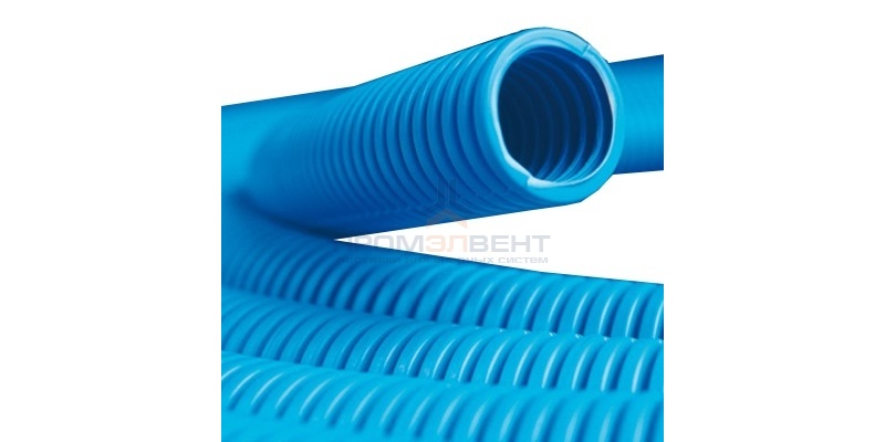 Труба ППЛ гибкая гофр. д.40мм, тяжёлая без протяжки, цвет синий [бухта 20м]