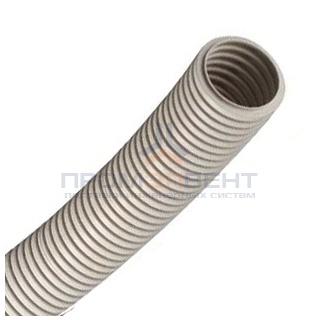 Труба ПВХ гибкая гофр. д.40мм, тяжёлая без протяжки, цвет серый [бухта 20м]