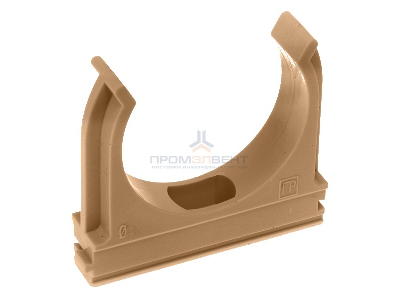 Крепёж-клипса для труб д25 под дерево (бук) [уп. 100шт]