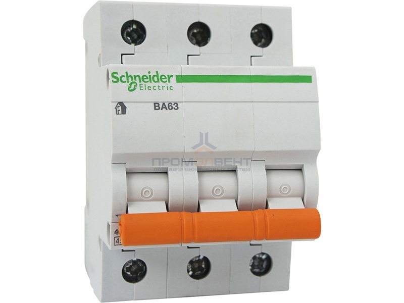 Автоматический выключатель Schneider Electric ВА63 3п 6A C 4,5 кА (автомат)