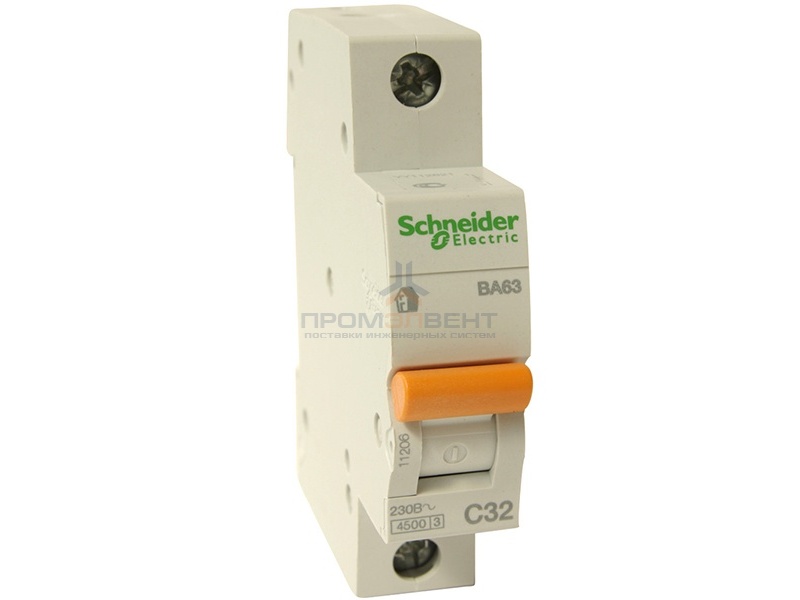 Автоматический выключатель Schneider Electric ВА63 1п 10A C 4,5 кА (автомат)