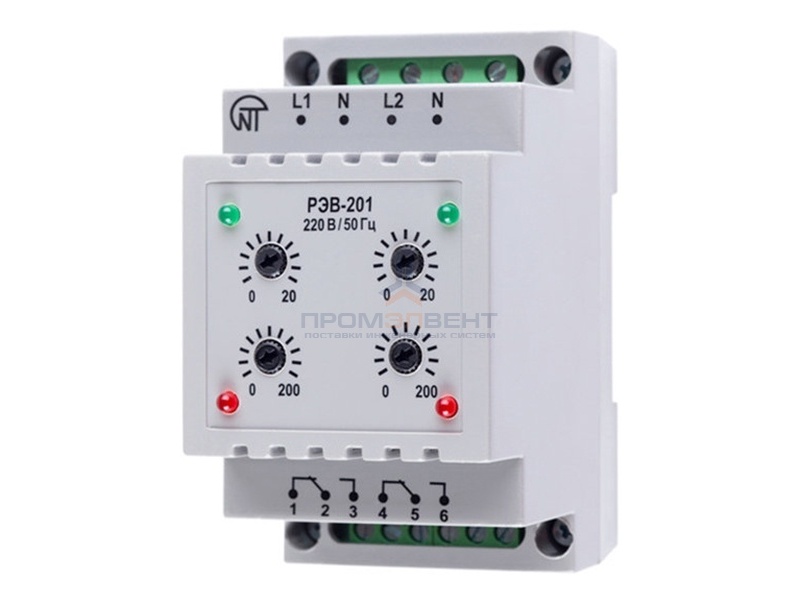 Реле времени РЭВ-201-5  10 - 30 - 10с  220В на DIN-рейку