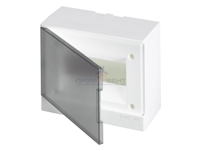 ABB Basic E Бокс настенный 8М серая прозрачная дверь (с клеммами)